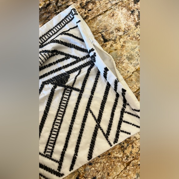 Decorative Pillows case , sham .white silk & black beats. - Picture 3 of 6